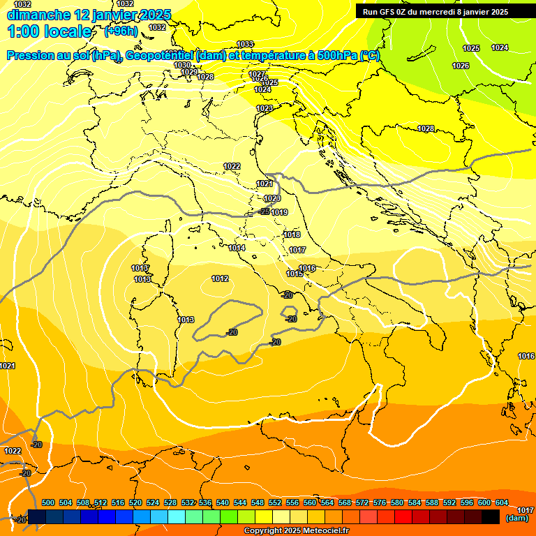 Modele GFS - Carte prvisions 