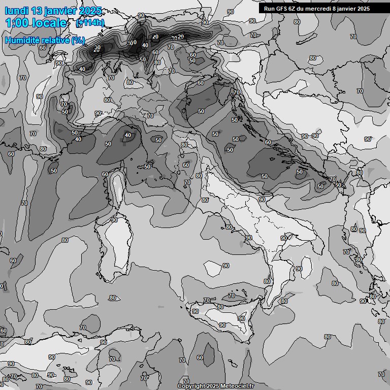 Modele GFS - Carte prvisions 