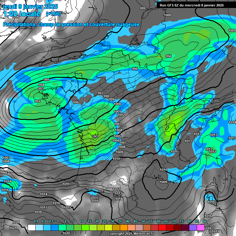 Modele GFS - Carte prvisions 