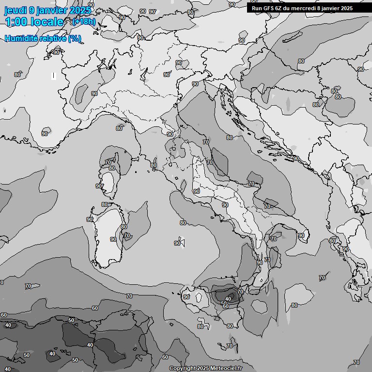 Modele GFS - Carte prvisions 