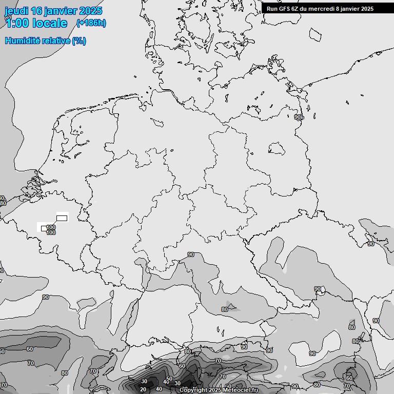 Modele GFS - Carte prvisions 