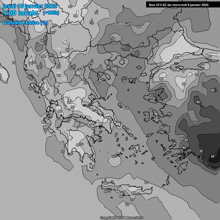 Modele GFS - Carte prvisions 