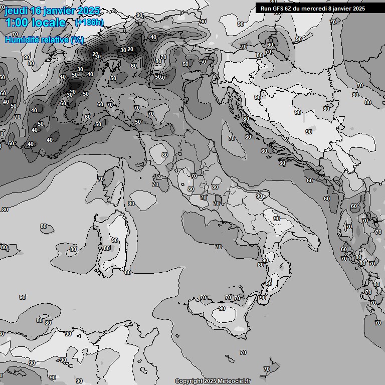 Modele GFS - Carte prvisions 