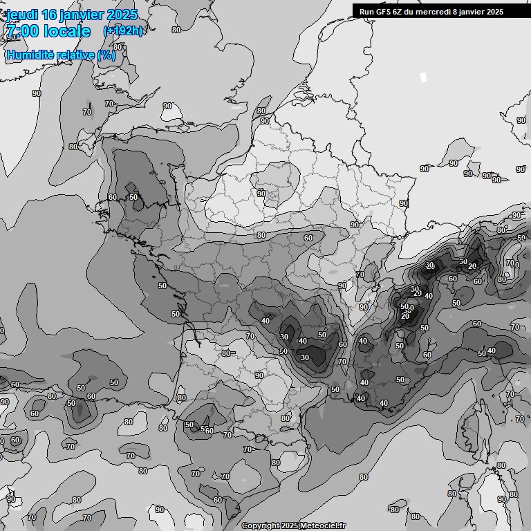 Modele GFS - Carte prvisions 