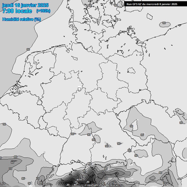 Modele GFS - Carte prvisions 