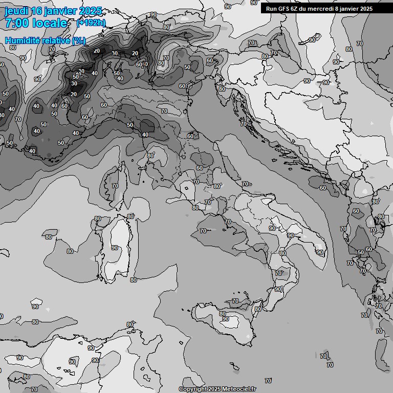 Modele GFS - Carte prvisions 