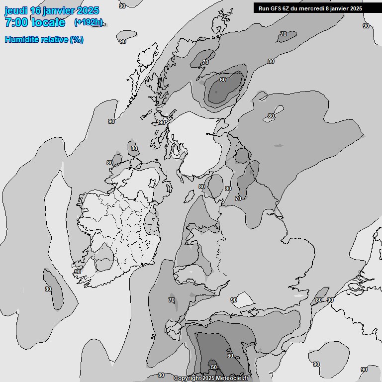 Modele GFS - Carte prvisions 