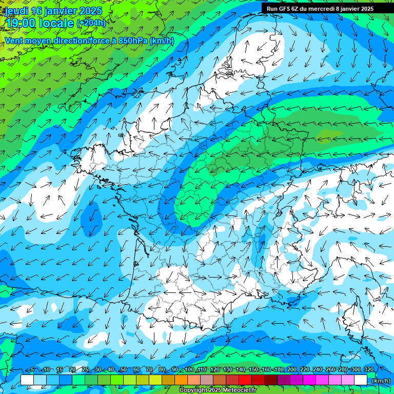 Modele GFS - Carte prvisions 