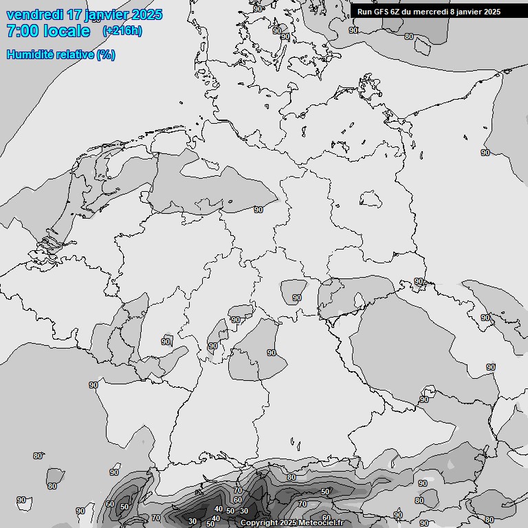 Modele GFS - Carte prvisions 