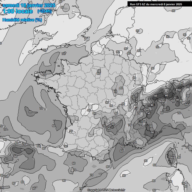 Modele GFS - Carte prvisions 