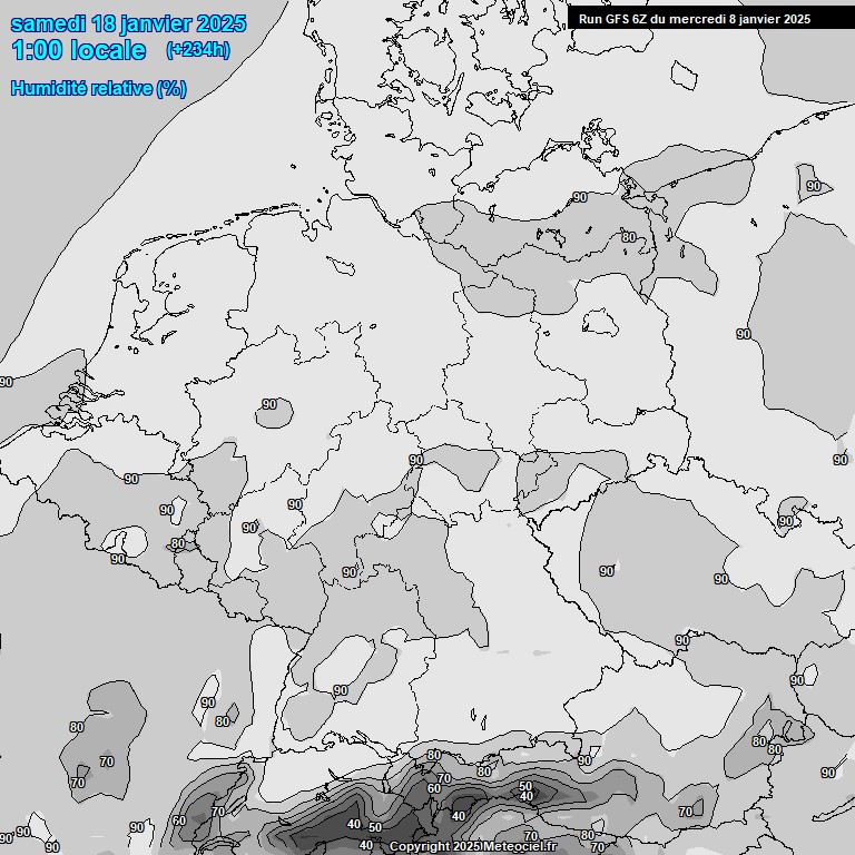 Modele GFS - Carte prvisions 