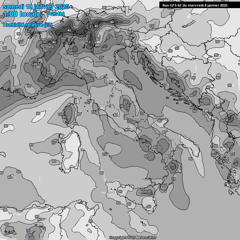 Modele GFS - Carte prvisions 