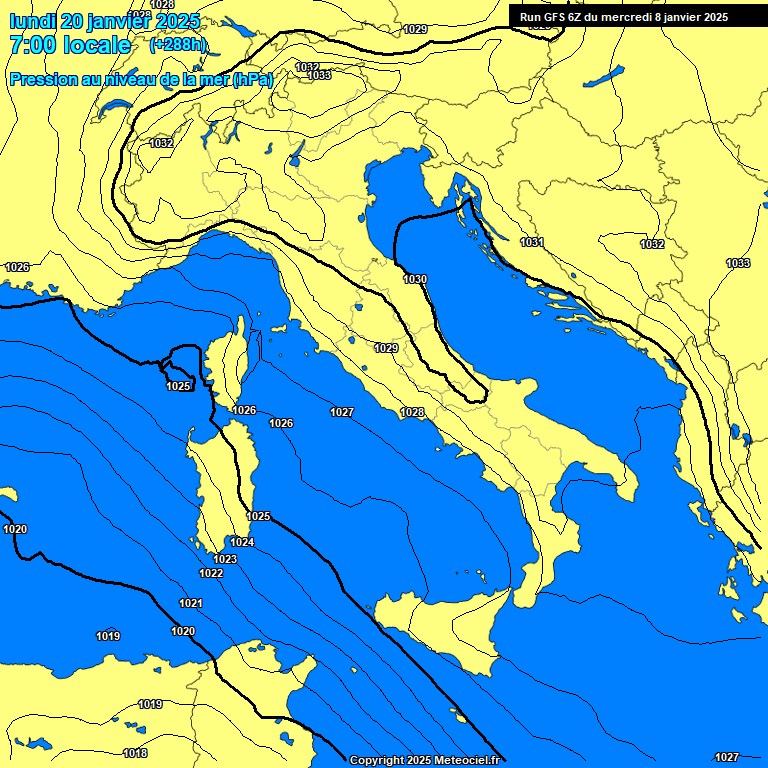 Modele GFS - Carte prvisions 