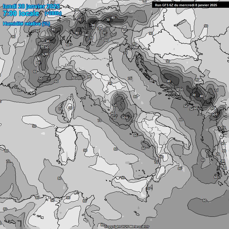 Modele GFS - Carte prvisions 