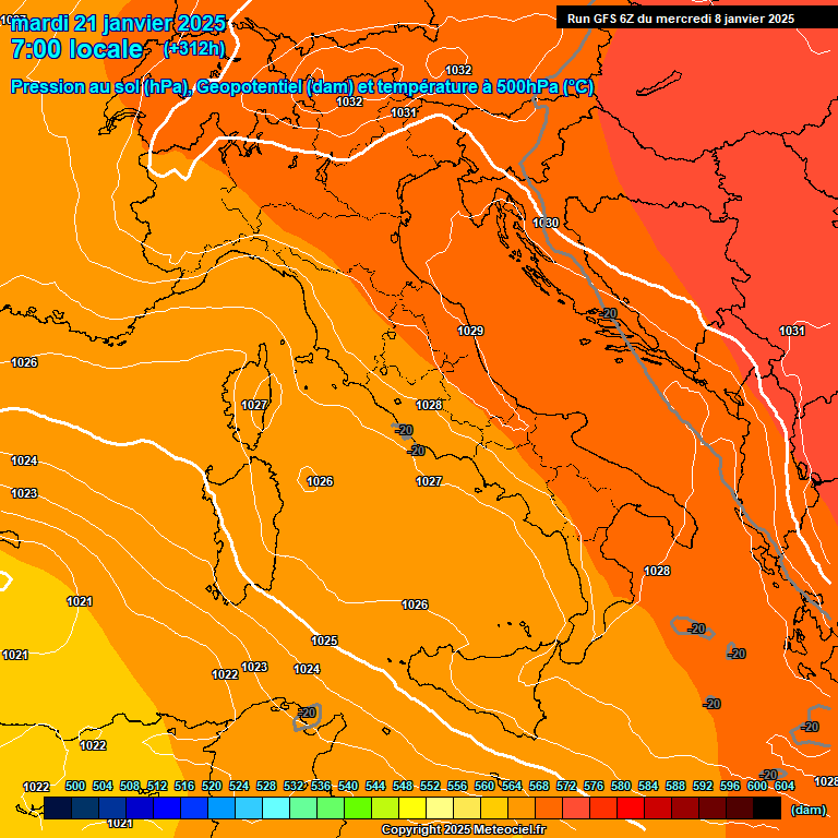 Modele GFS - Carte prvisions 