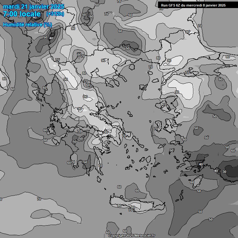 Modele GFS - Carte prvisions 