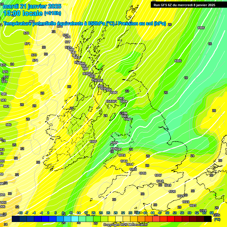 Modele GFS - Carte prvisions 