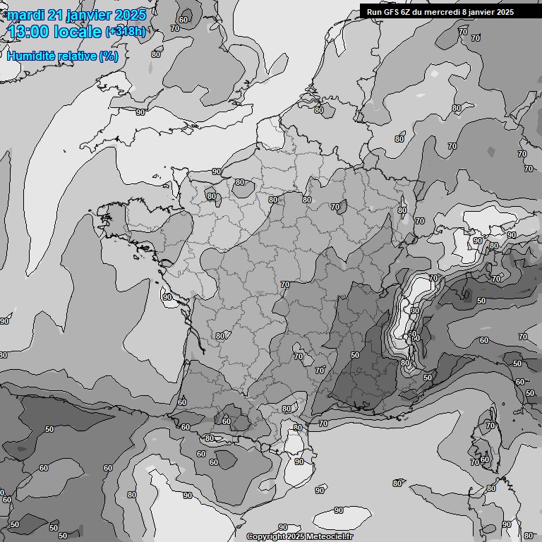 Modele GFS - Carte prvisions 