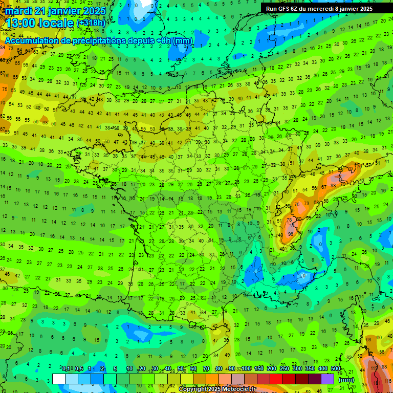 Modele GFS - Carte prvisions 