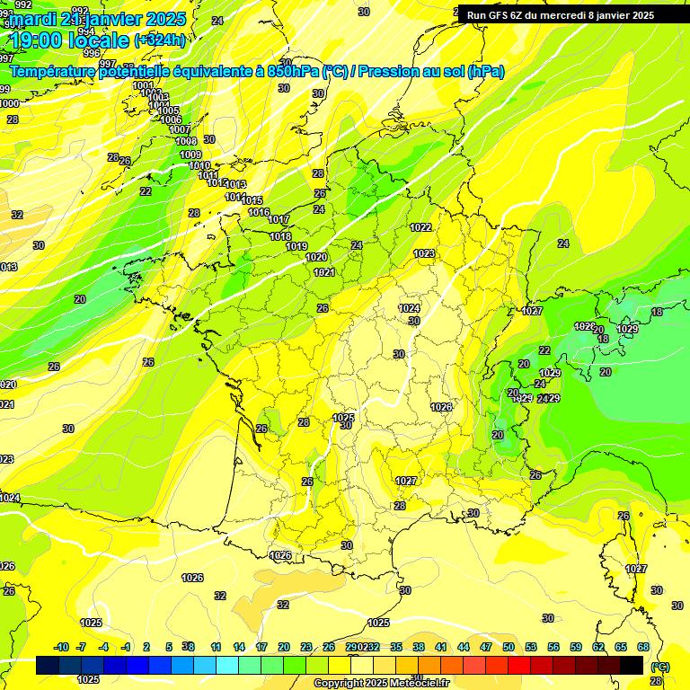 Modele GFS - Carte prvisions 