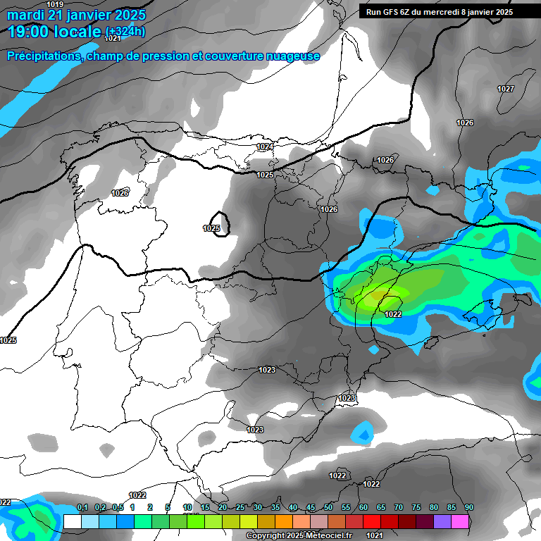 Modele GFS - Carte prvisions 