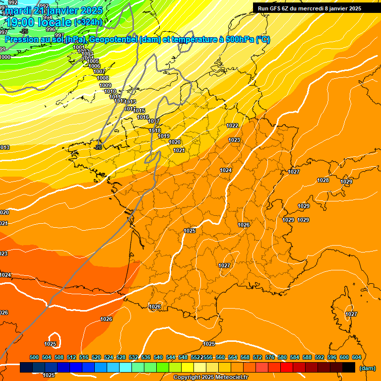 Modele GFS - Carte prvisions 