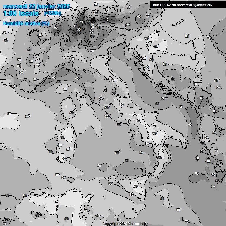 Modele GFS - Carte prvisions 