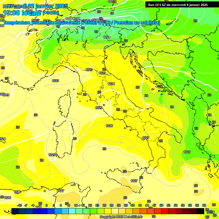 Modele GFS - Carte prvisions 