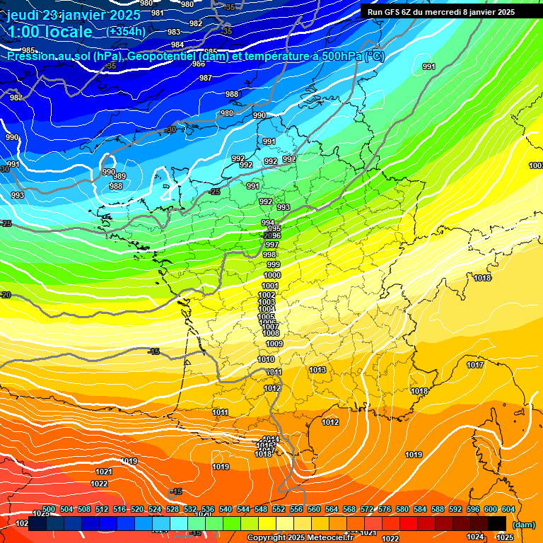 Modele GFS - Carte prvisions 