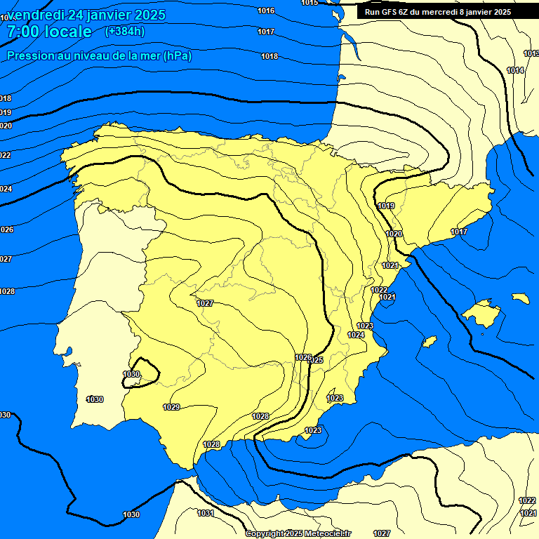 Modele GFS - Carte prvisions 