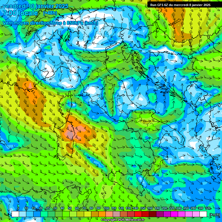 Modele GFS - Carte prvisions 