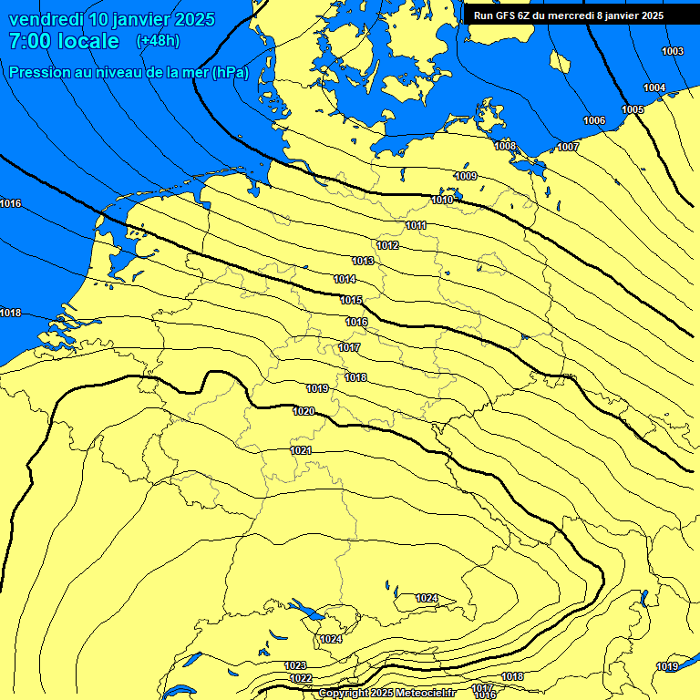 Modele GFS - Carte prvisions 