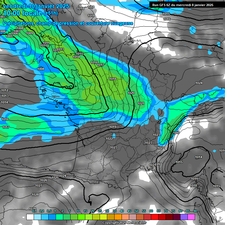 Modele GFS - Carte prvisions 