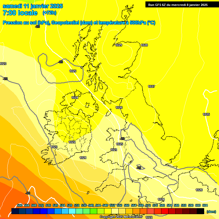 Modele GFS - Carte prvisions 