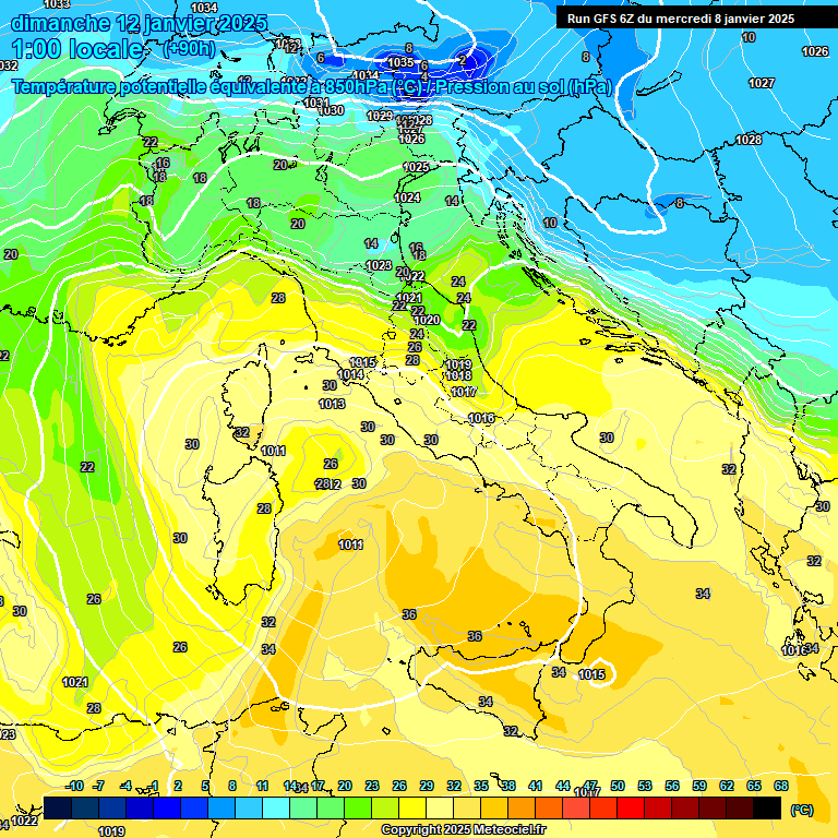 Modele GFS - Carte prvisions 