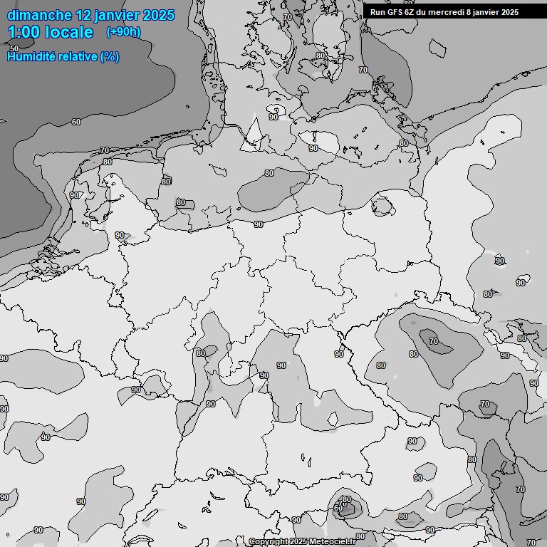 Modele GFS - Carte prvisions 