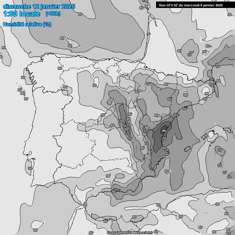 Modele GFS - Carte prvisions 