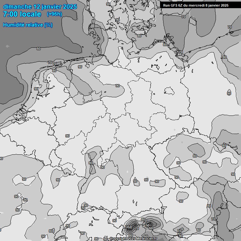 Modele GFS - Carte prvisions 