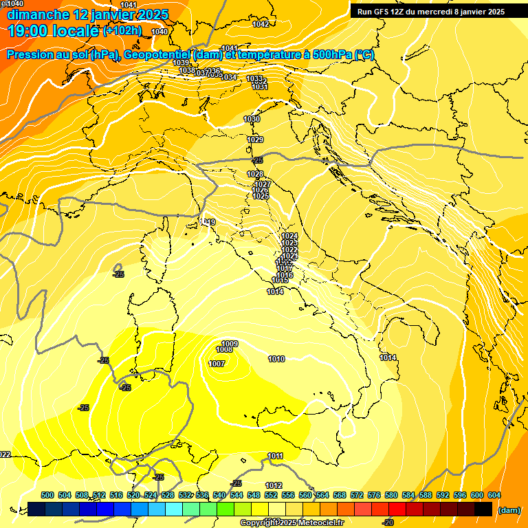 Modele GFS - Carte prvisions 