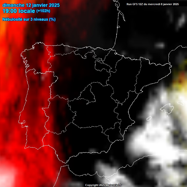 Modele GFS - Carte prvisions 