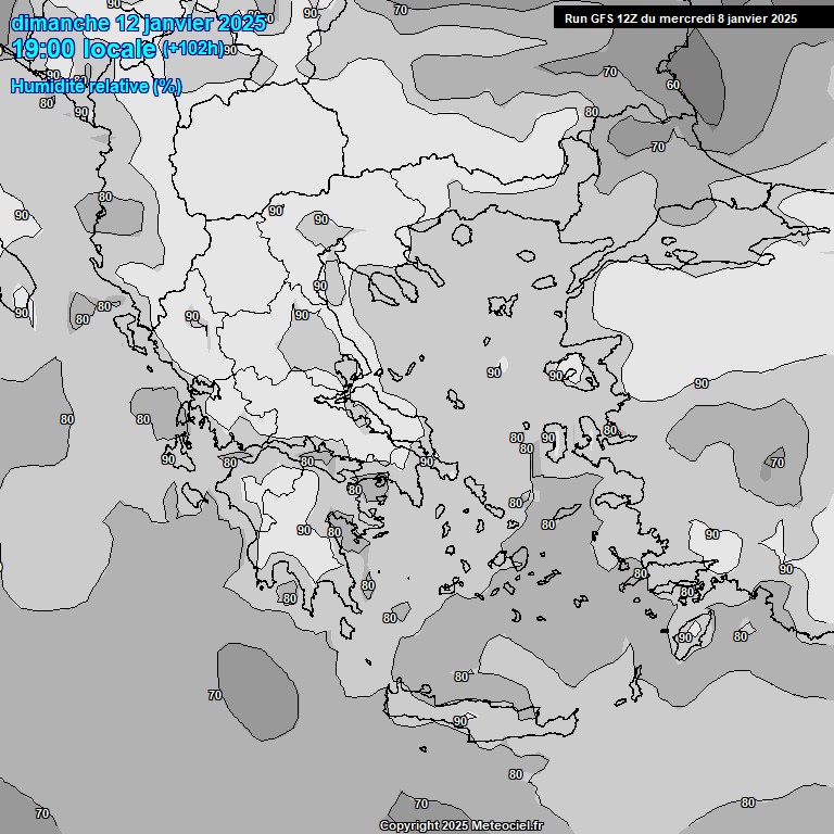 Modele GFS - Carte prvisions 