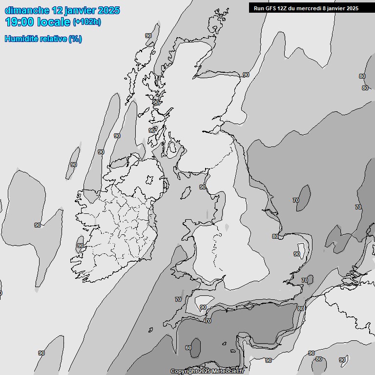 Modele GFS - Carte prvisions 