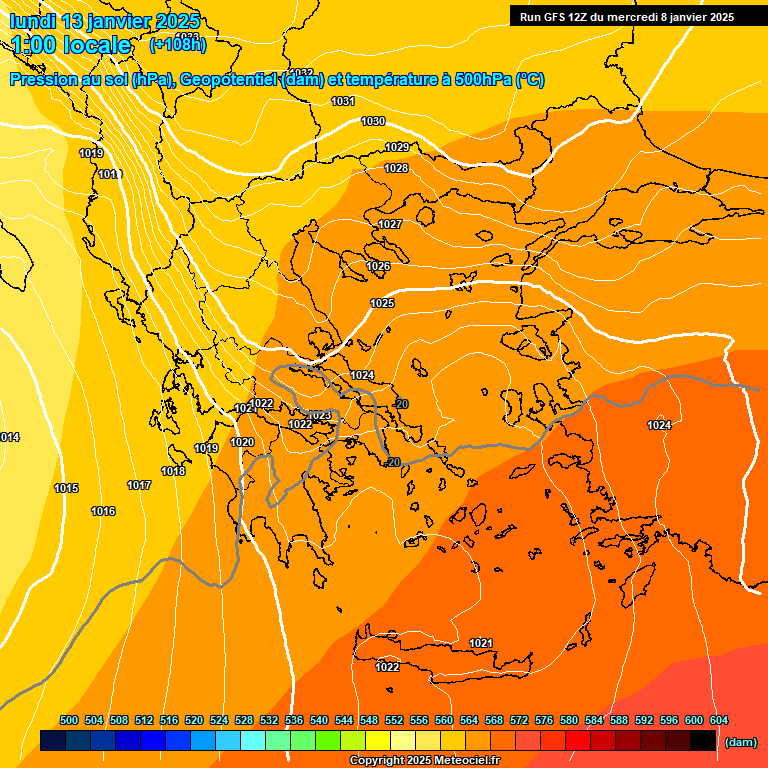 Modele GFS - Carte prvisions 