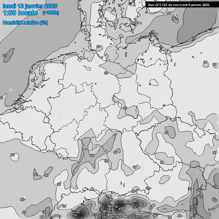 Modele GFS - Carte prvisions 