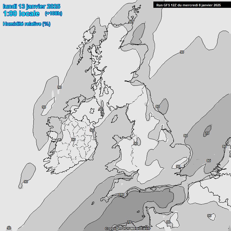 Modele GFS - Carte prvisions 