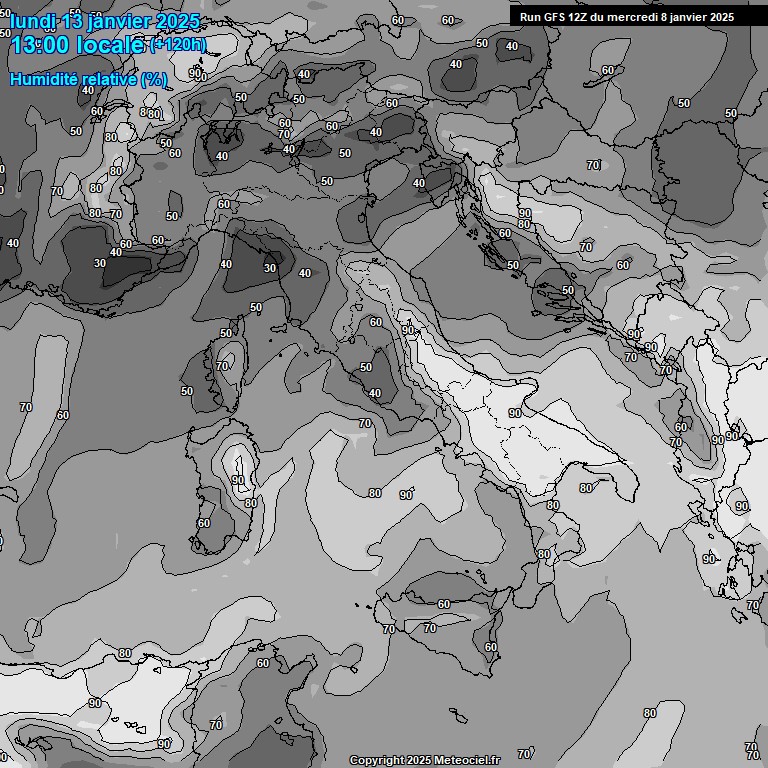 Modele GFS - Carte prvisions 