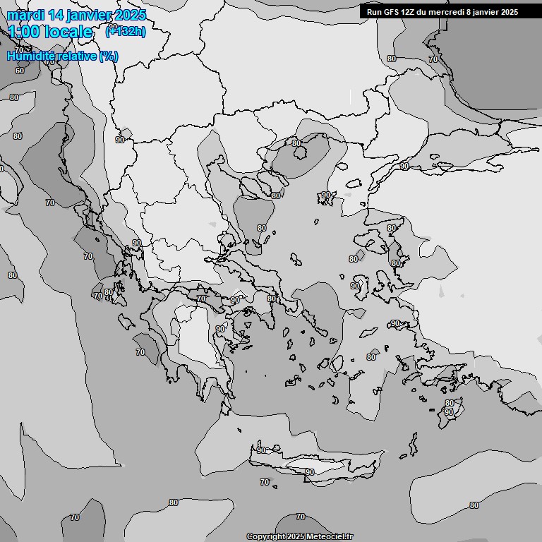 Modele GFS - Carte prvisions 