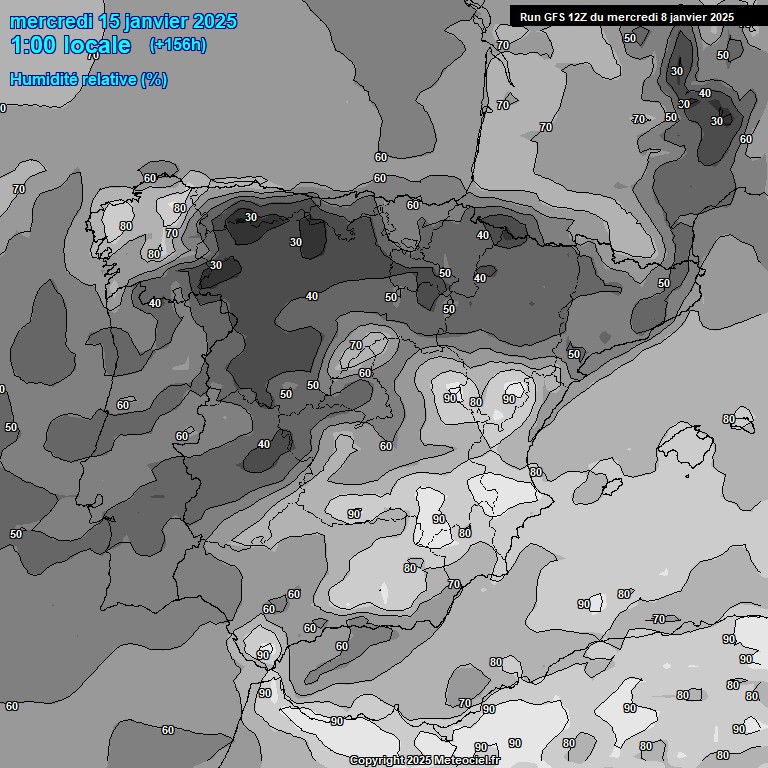 Modele GFS - Carte prvisions 