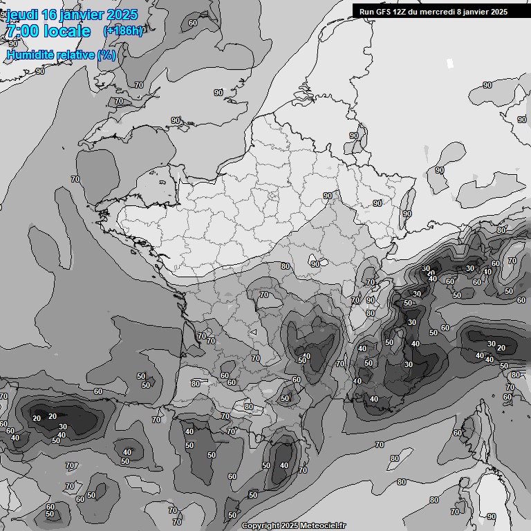 Modele GFS - Carte prvisions 