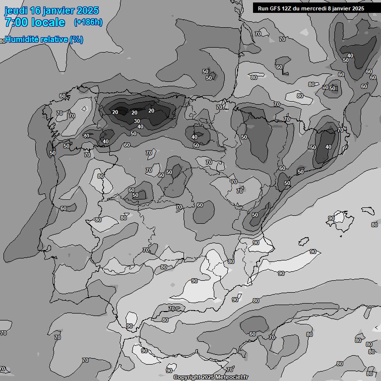 Modele GFS - Carte prvisions 